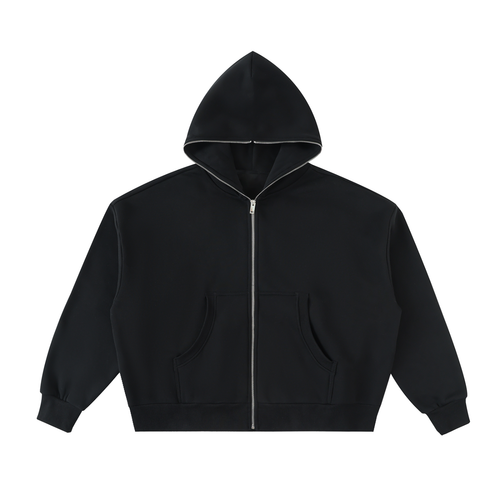 HEART&FAITH Fleeced Full-Zip Boxy Hoodie