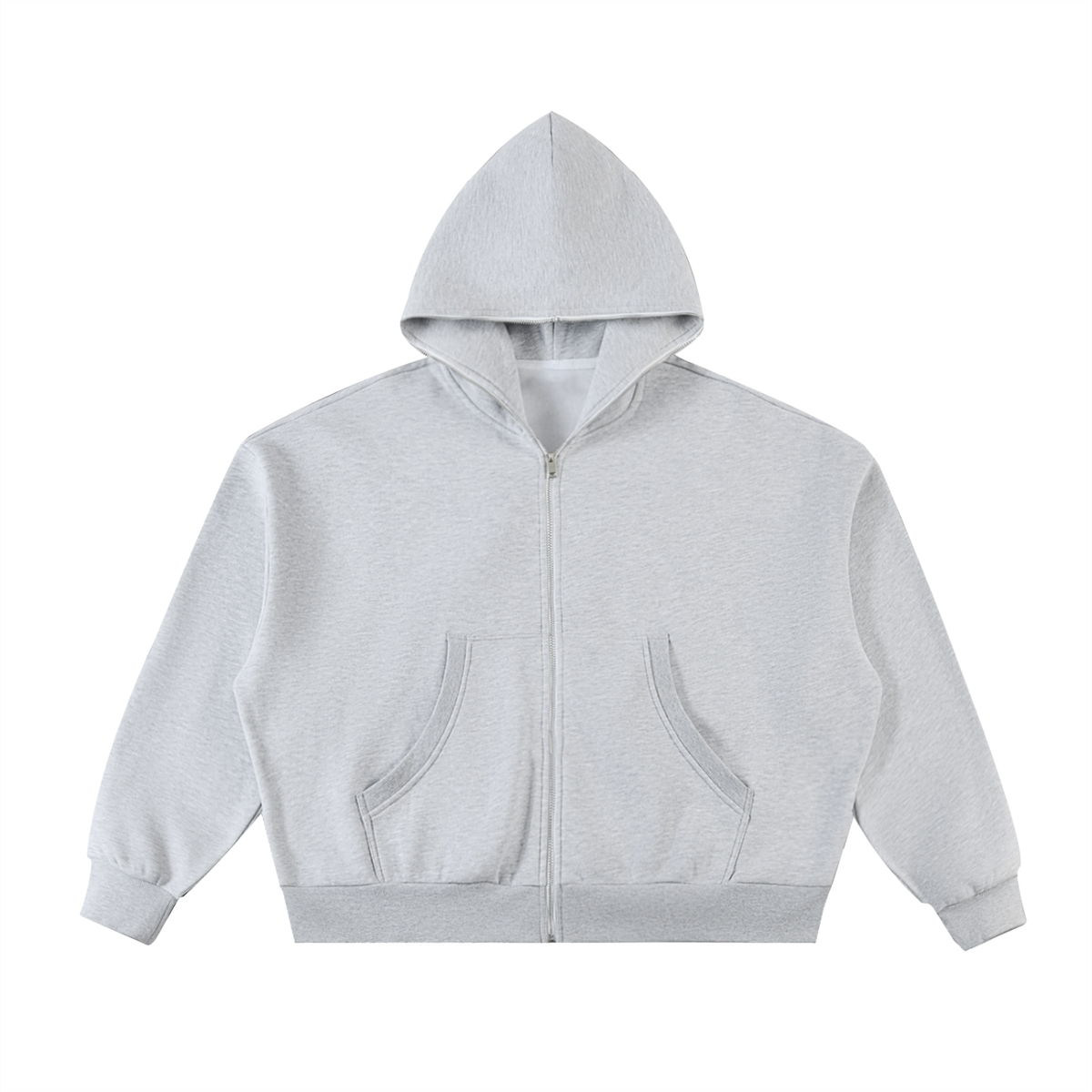 HEART&FAITH Fleeced Full-Zip Boxy Hoodie